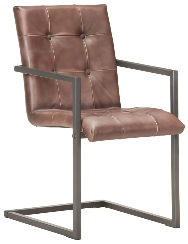 vidaXL Eetkamerstoelen 4 st echt leer verweerd bruin