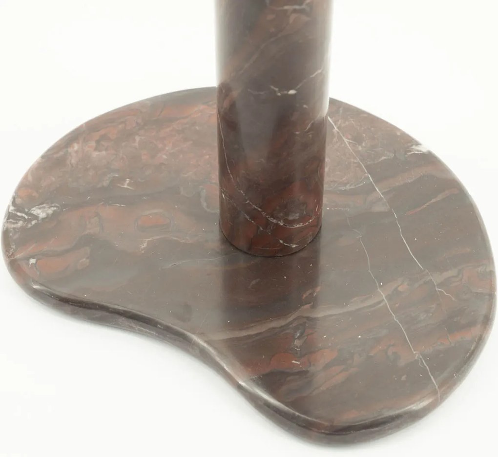 Marmer Bijzettafel Organisch Rood - 45.5 X 33cm.