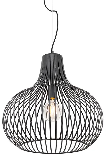 Moderne hanglamp zwart 48 cm - Saffira