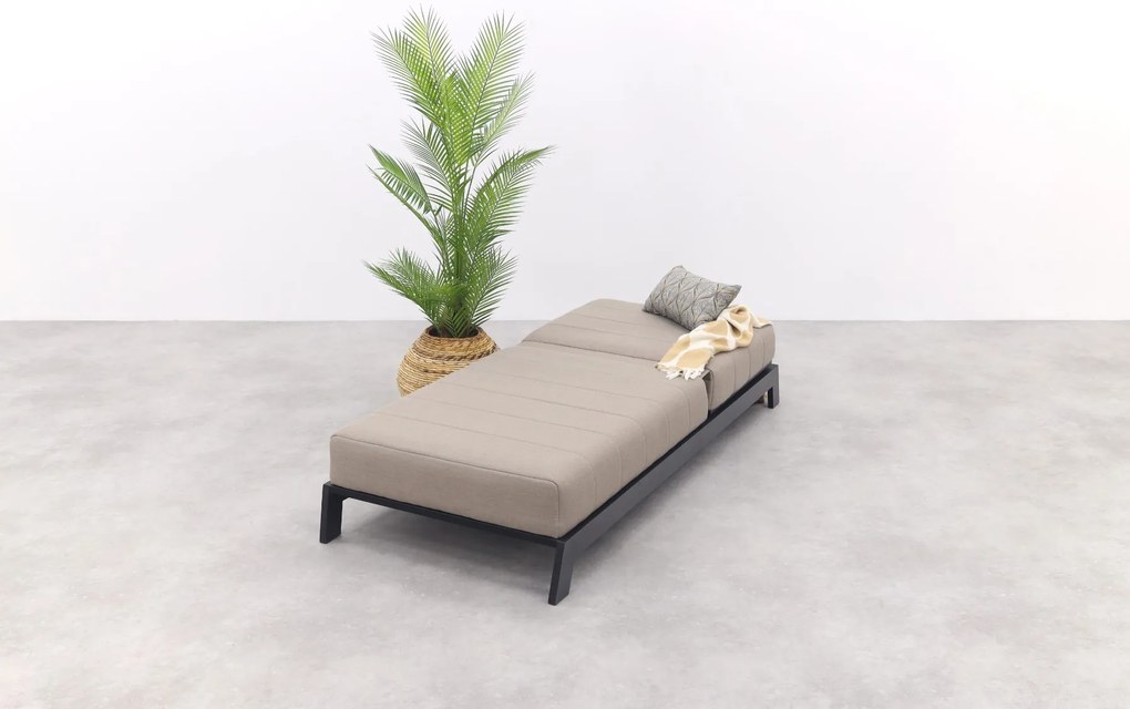 Mexico sunbrella ligbed 200x85 cm. - Taupe