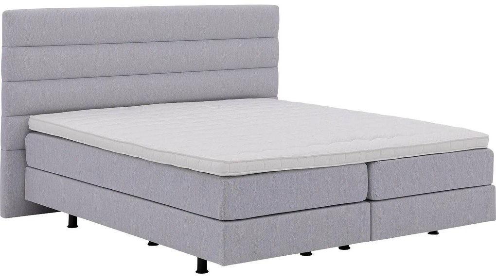 Goossens Boxspring Compleet Quatro Compleet, Vlak 180 x 210 cm box (=2x90cmx210cm) 2x matras gestoffeerd pocketv. 2x hoes, 1x topper joy deluxe