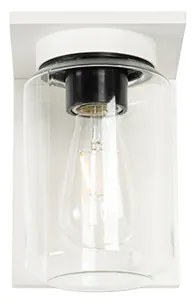 Moderne wandlamp wit met helde glas IP54 - Marshall