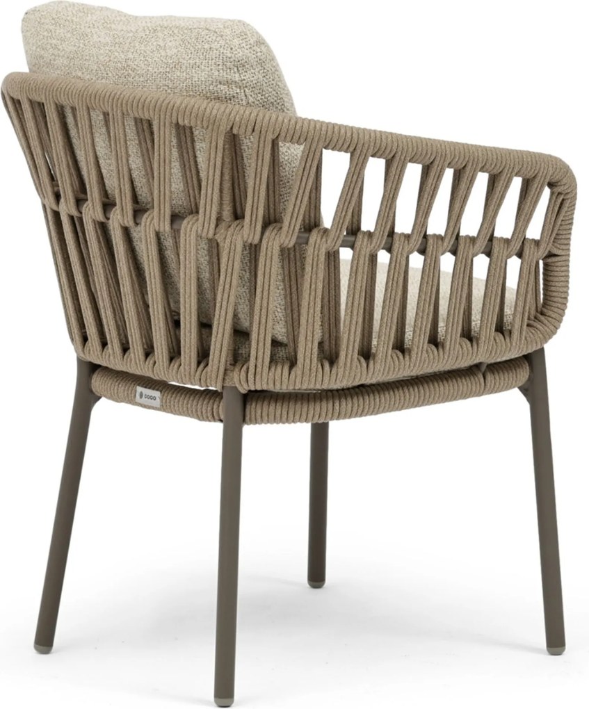 Tuinset Ronde Tuintafel 6 personen 158 cm Rope Zand/Beige Coco Viento/Trino