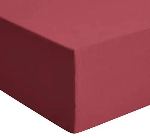 Jersey premium hoeslaken, rood - 80 x 200 cm