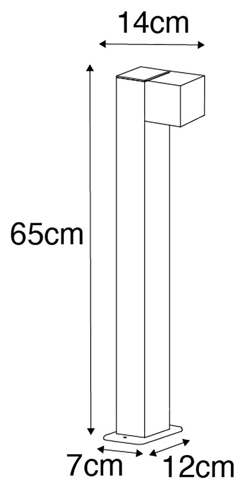 Smart staande buitenlamp met dimmer zwart 65 cm IP44 incl. Wifi GU10 - Baleno Industriele / Industrie / Industrial, Landelijk, Modern GU10 IP44 Buitenverlichting