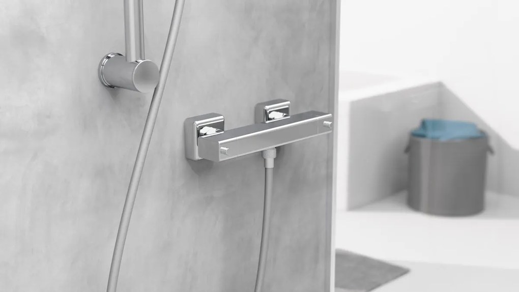 Schutte Signo thermostatische douchekraan vierkant chroom