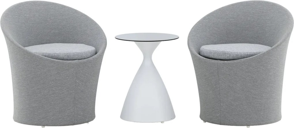 Lounge/Balkon Set- Luuk - Wit/Grijs - Tafel - 2 Kussens - The Outsider