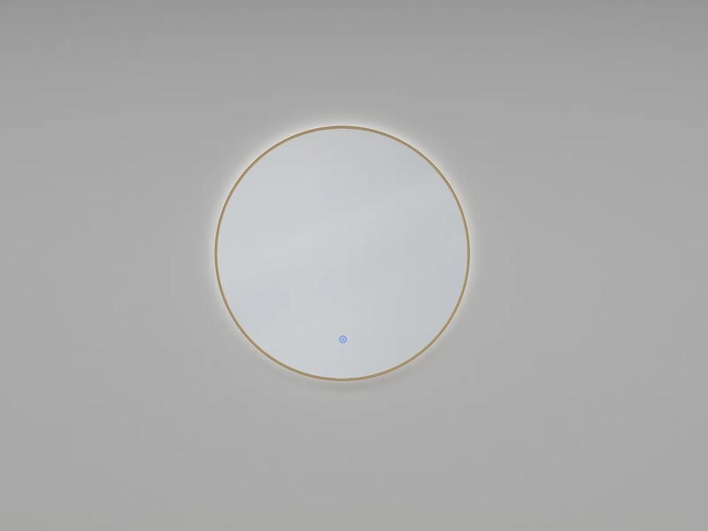 Mueller Novi ronde spiegel met LED verlichting 80cm messing geborsteld