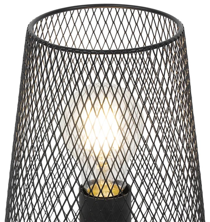 Design tafellamp zwart met hout - Bosk Design E27 rond Binnenverlichting Lamp