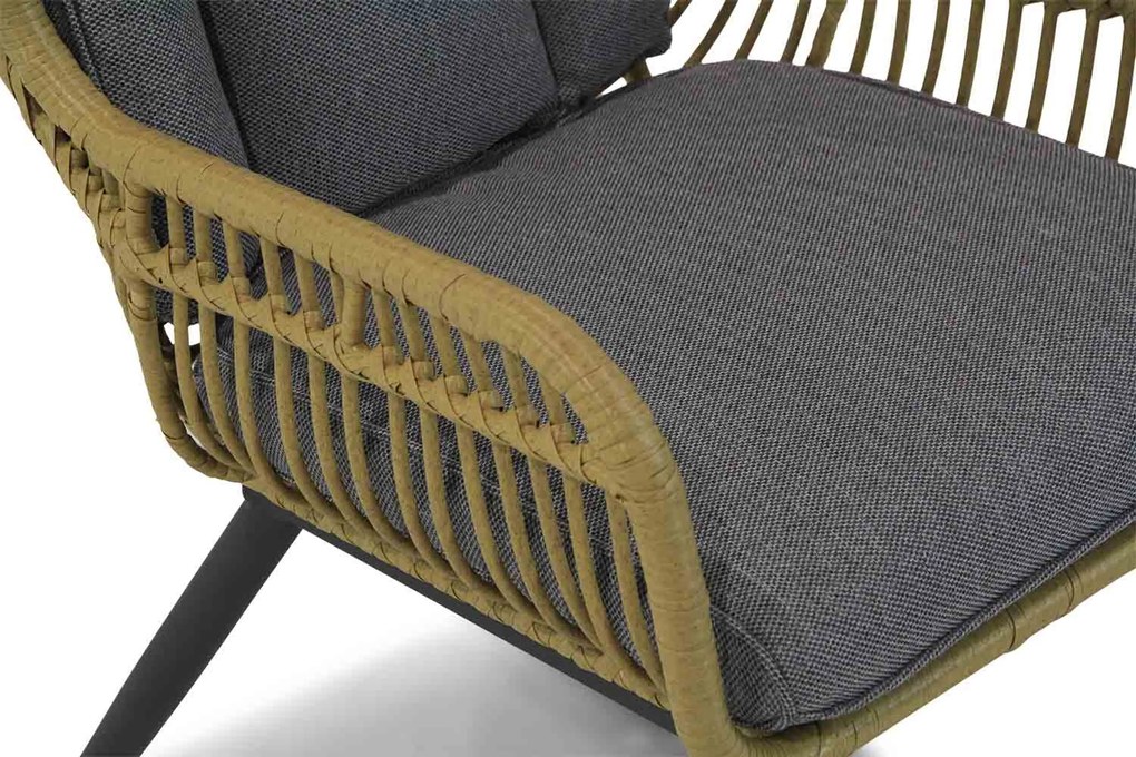 Tuinset 4 personen 90 cm Wicker/Aluminium/Aluminium/wicker Taupe Coco Azzano/Bistol