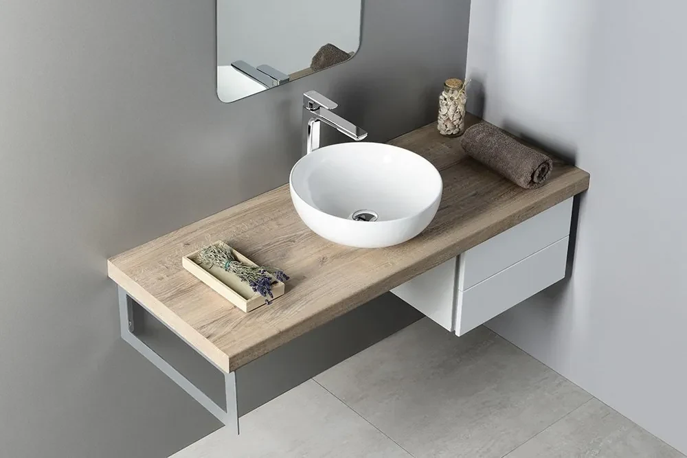 Sapho Rondane keramische waskom 41x41cm wit