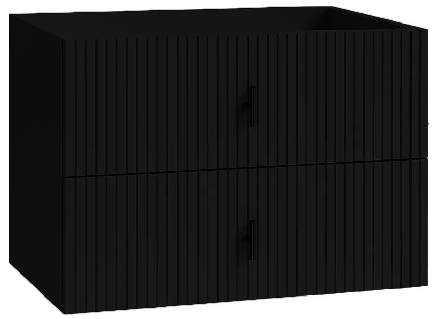Muebles Raya onderkast ribbelfront 80cm met 2 softclose lades zwart mat