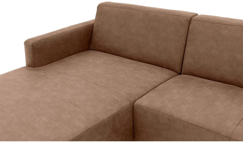 Goossens  Key West bruin, micro leer, 3-zits, modern design