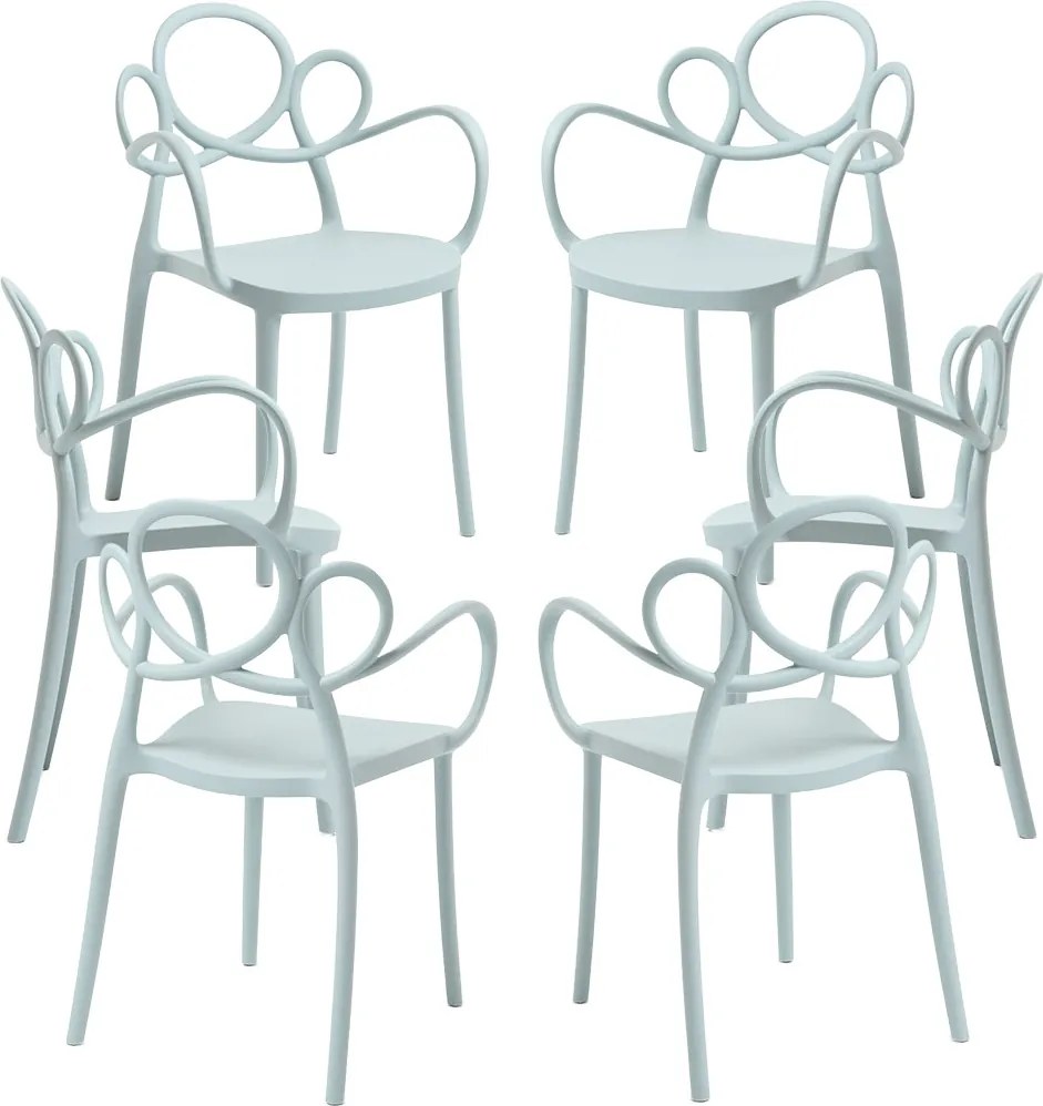 Set 6 Sky Stoelen met Armleuningen