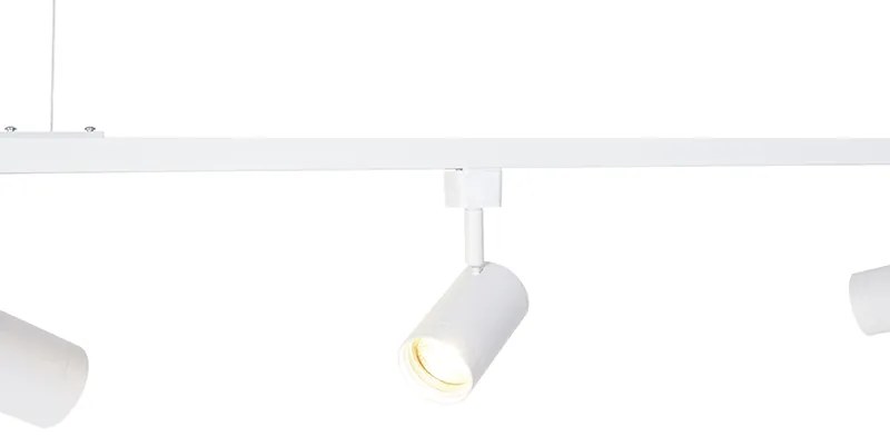 Modern hangend railsysteem met 5 Spot / Opbouwspot / Plafondspots wit 1-fase - Iconic Jeana Modern GU10 Binnenverlichting Lamp