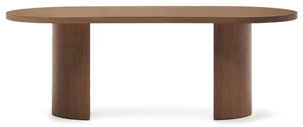 Kave Home Nealy Ovale Eettafel Walnootfineer 200 X 100 Cm - 200 X 100cm.