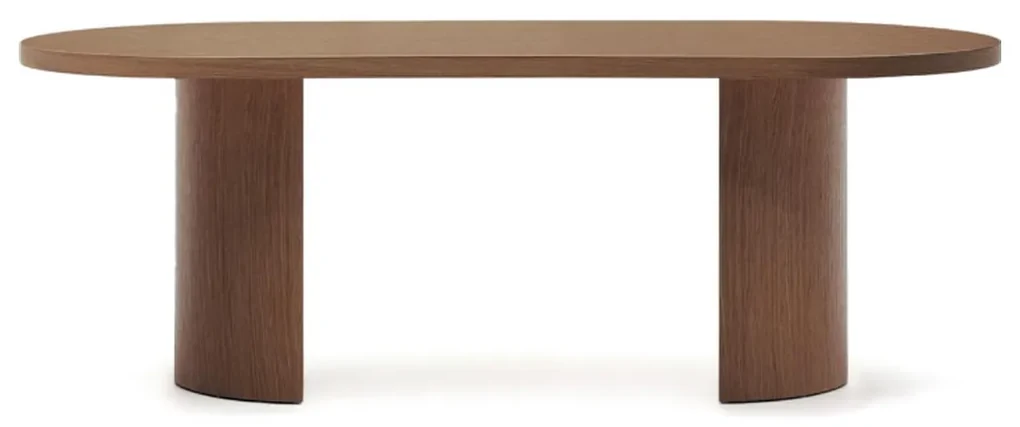 Kave Home Nealy Ovale Eettafel Walnootfineer 200 X 100 Cm - 200 X 100cm.