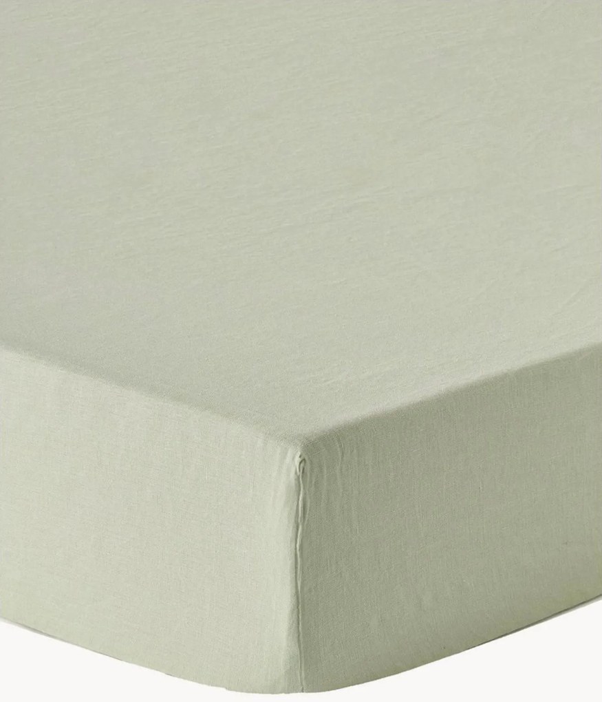 Topper hoeslaken Airy, gewassen linnen