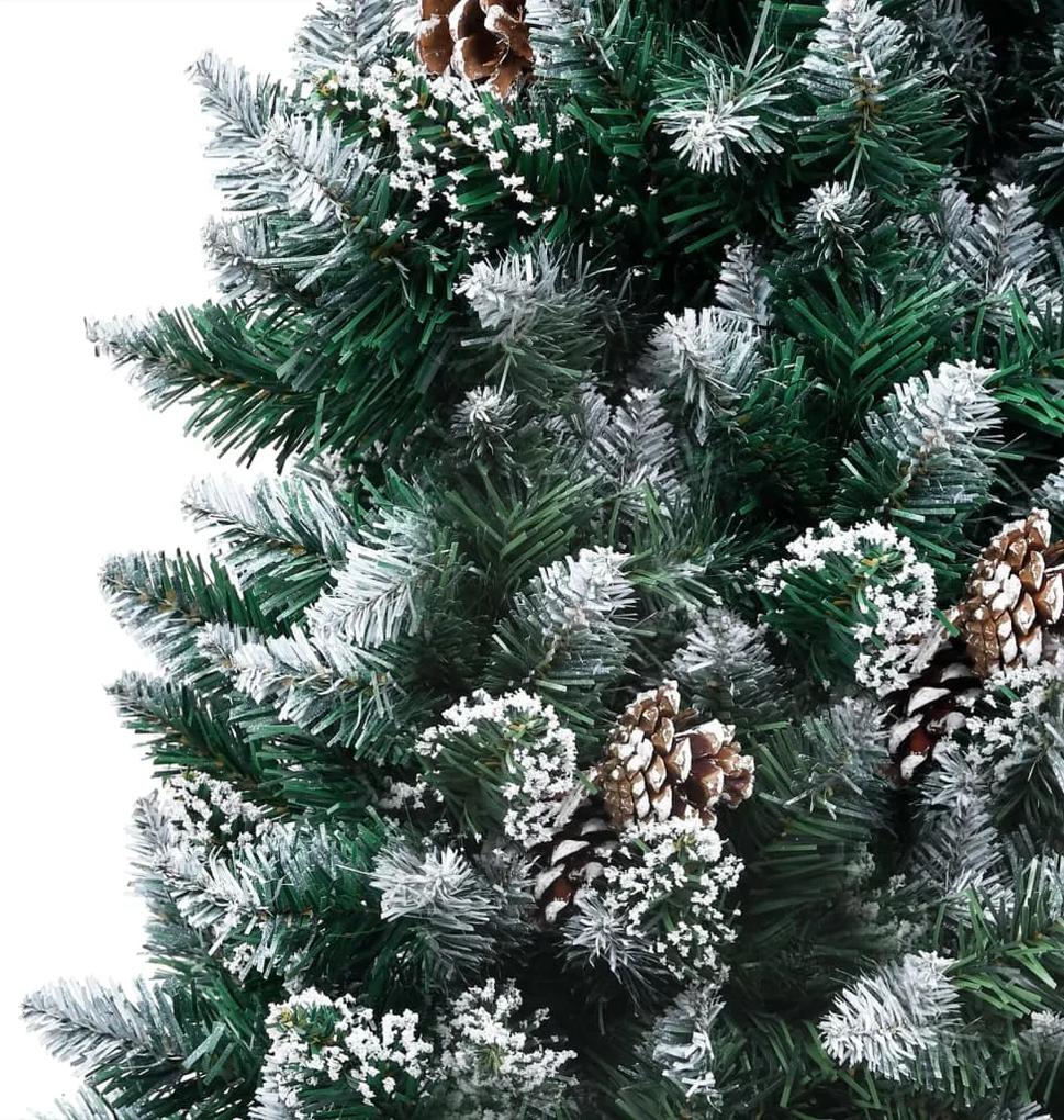 vidaXL Kunstkerstboom met LED's en kerstballen en dennenappels 240 cm