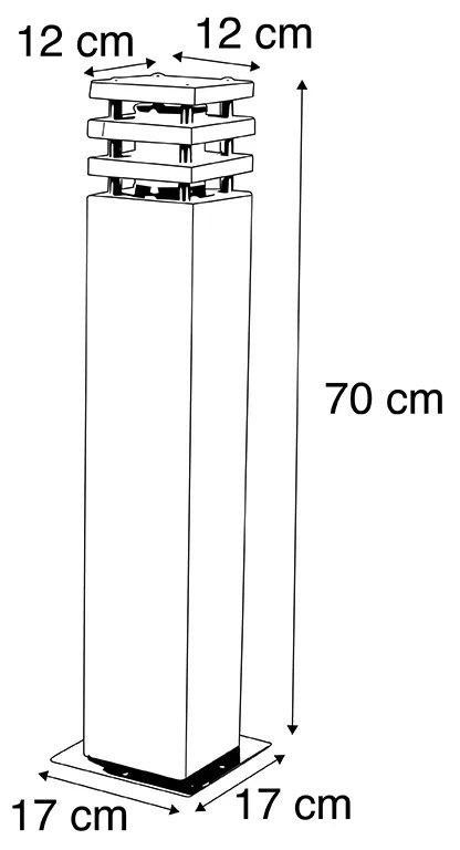 Moderne staande buitenlamp zandsteen 70 cm - Grumpy E27 Buitenverlichting