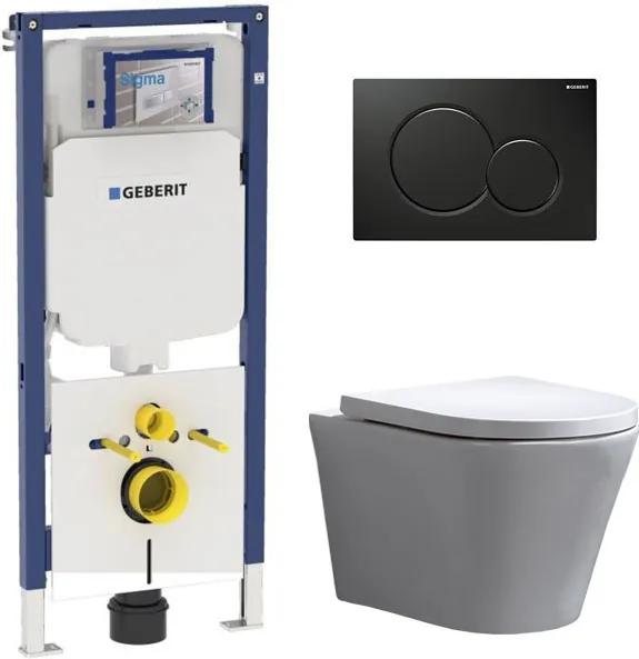 Geberit UP720 Toiletset - Inbouw WC Hangtoilet Wandcloset Rimfree - Saturna Sigma-01 Zwart