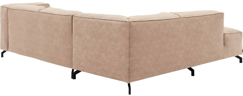 Goossens Bank Calvin beige, micro leer, 2-zits, modern design met ligelement links