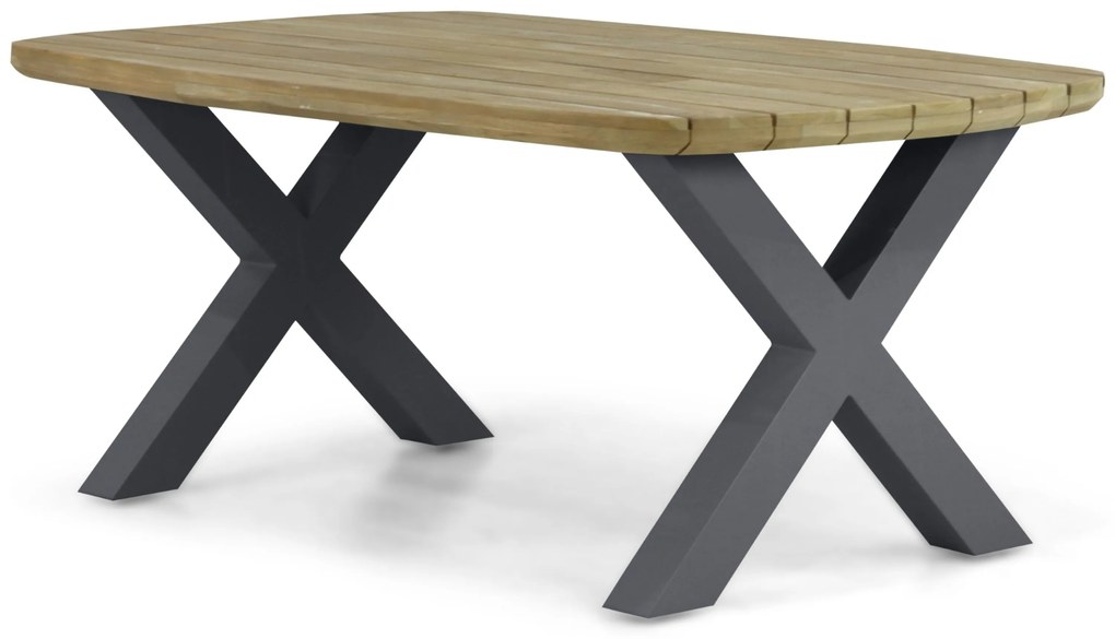 Dining Tuintafel rechthoekig 180 x 115 cm Aluminium/Teak Grijs Falcon/Cardiff