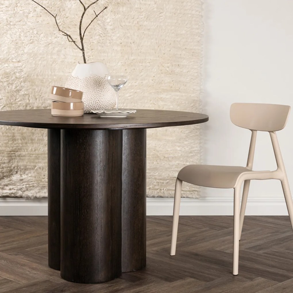 Design Eettafel Bruin - 110 X 110cm.