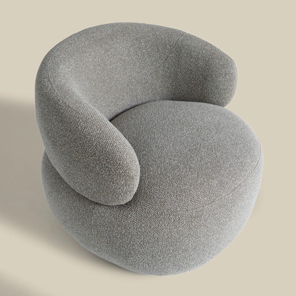 Draaibare Ronde Fauteuil Grijsbruin