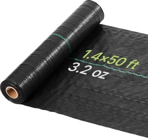VEVOR onkruidbestrijdingsdoek 0,4 x 15,2 m, tuinvlies 90 g/m², polypropyleen onkruidmat, onkruidbarrière met hoge ventilatie en drainage, wortelbarrière voor kassen, boerderijen en tuinen, zwart