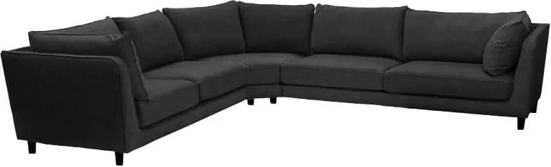 Hoekbank - Samba - links - stof Monet zwart/grijs 95