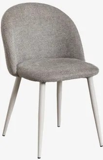 Kana Gestoffeerde Eetkamerstoel En Staal Grijs – Taupe – Koel & Stof Zandbruin & Stof - Sklum