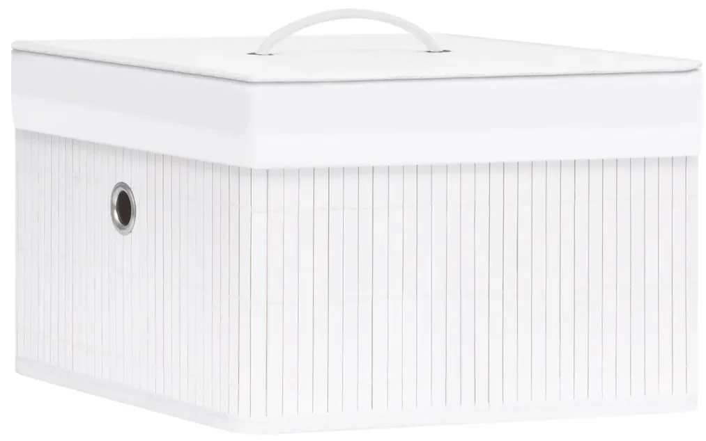 vidaXL Opbergboxen 4 st bamboe wit