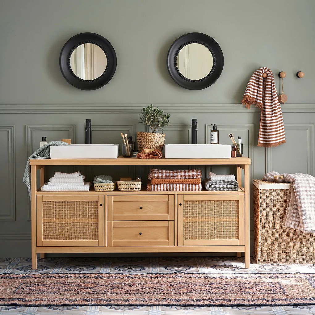 Handdoek in badstof 500g, vichy motief, Dinan