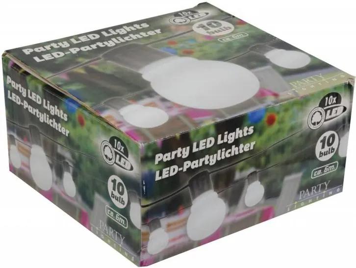 LED Feestverlichting Prikkabel, 10 Lampen, 6 Meter, IP44, Op Batterijen