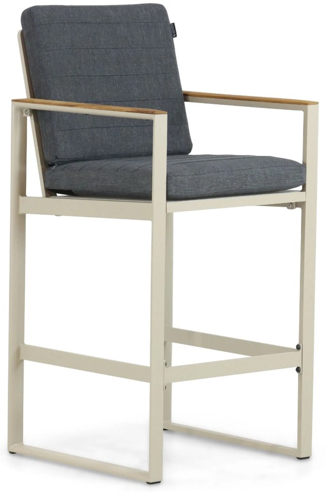 Barstoel Aluminium/Teak Taupe-naturel-bruin Lifestyle Garden Furniture Faro