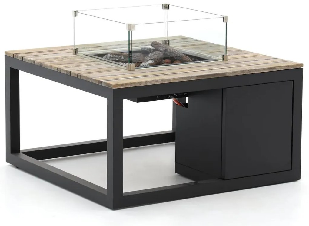 Vuurtafel Cosi | Vierkant  | Tuintafel Aluminium | 100x100cm | Kees Smit Tuinmeubelen