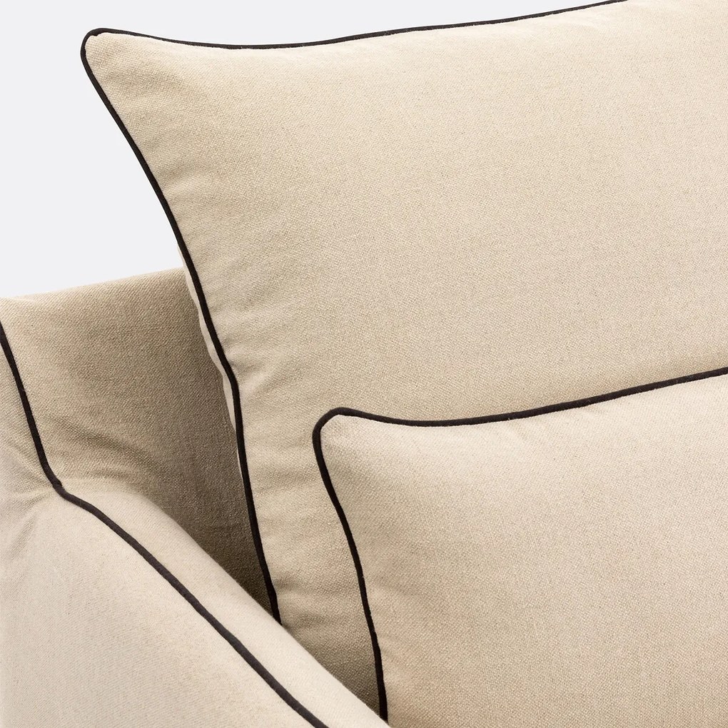 Fauteuil, afneembare hoezen, in dik linnen, Odna