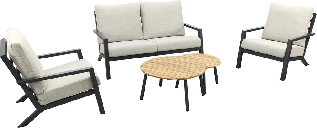 Boston/Mindo stoel - 2-zitsbank loungeset - 5-delig