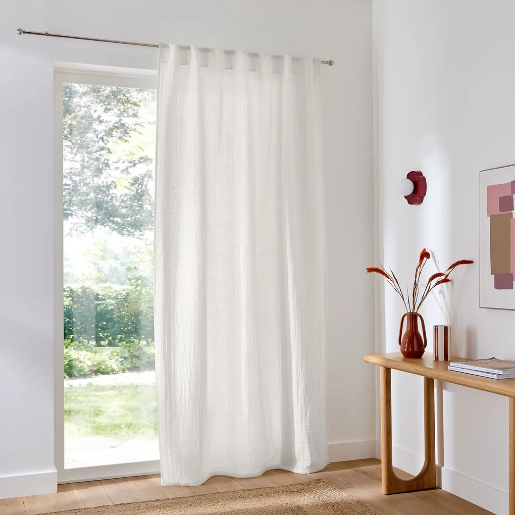 Gaasgordijn van katoen en linnen, verborgen lipjes, ELKI