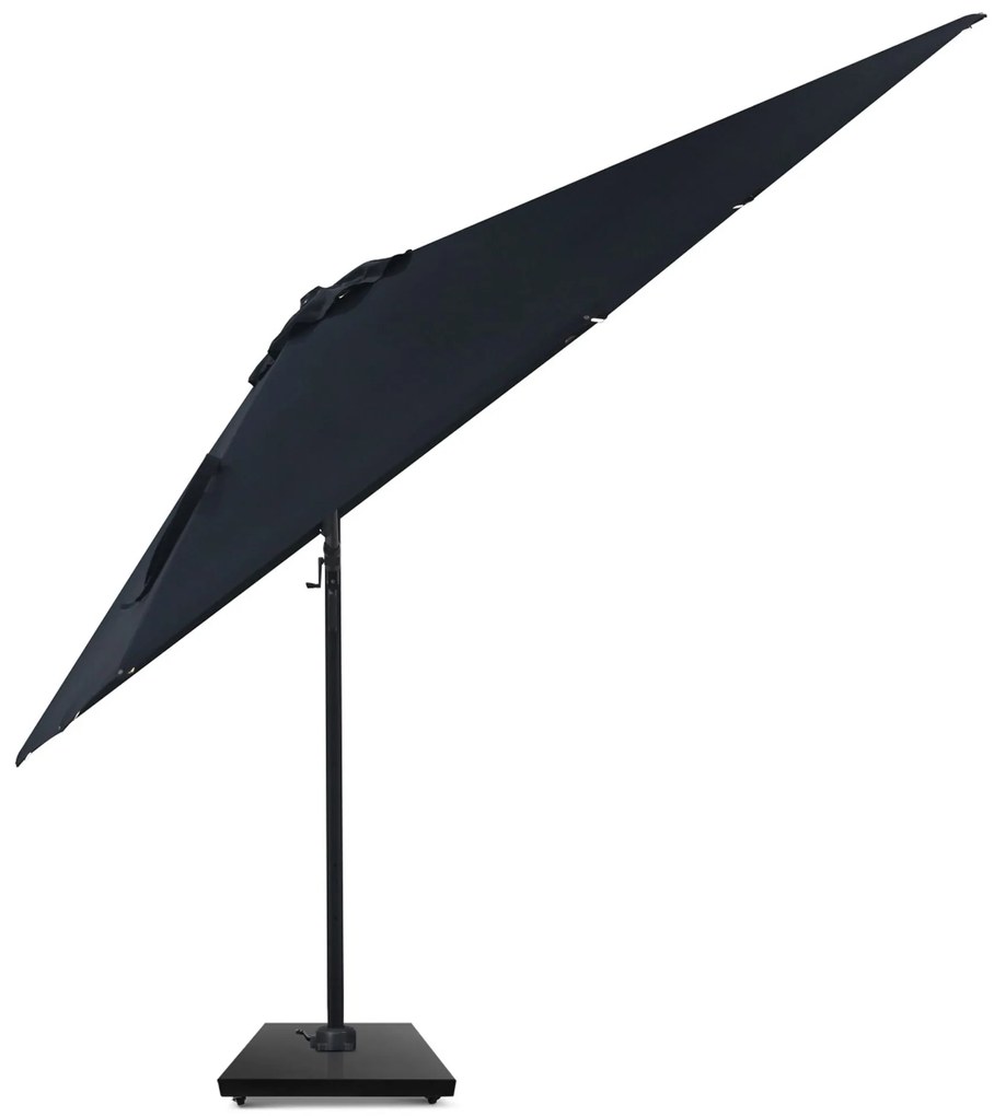 Zweefparasol 3x3m S2 Excellent (excl. voet) Grijs-antraciet Camello Luna LED