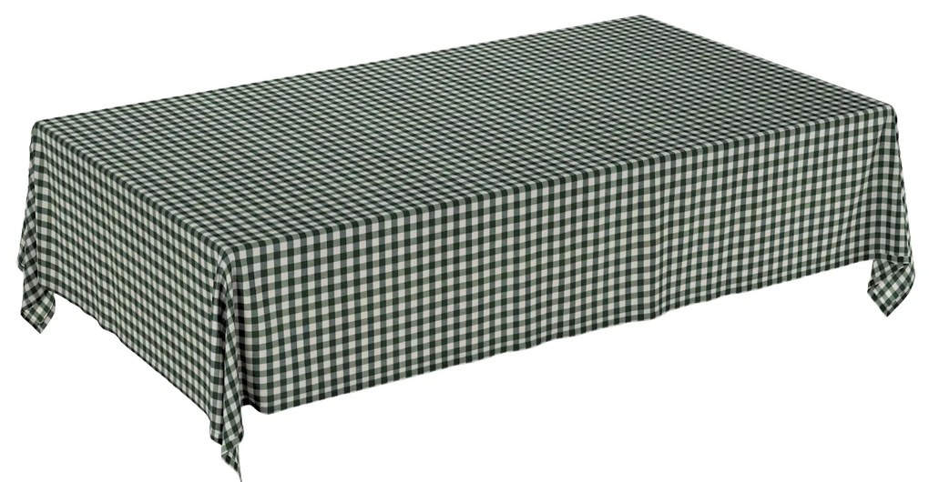 Dekoria Rechthoekig tafelkleed, groen-witte ruit (1,5x1,5cm), 130 x 160 cm