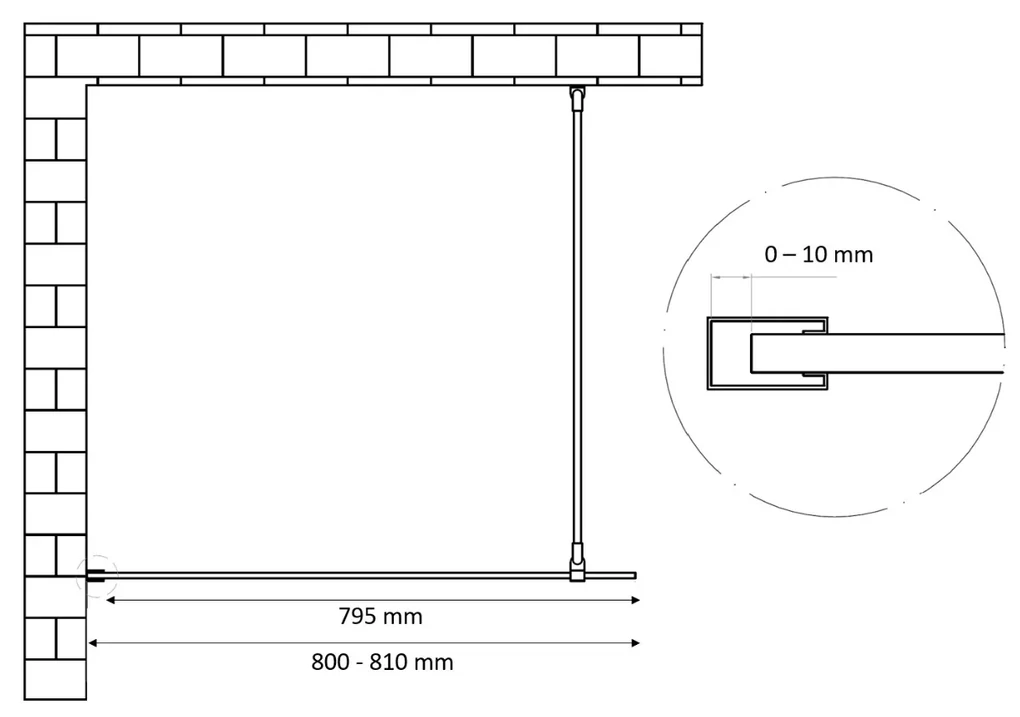 Best Design Dalis inloopdouche 80cm mat-zwart