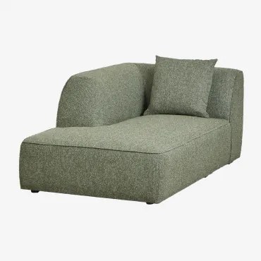 Linker Chaise Longue Voor Cardea Gestoffeerde Modulaire Bank Bouclé Groen – Salie - Sklum