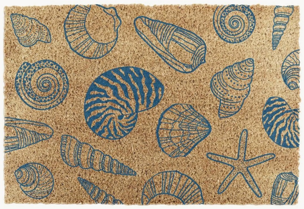 Handgemaakte kokos deurmat Shells