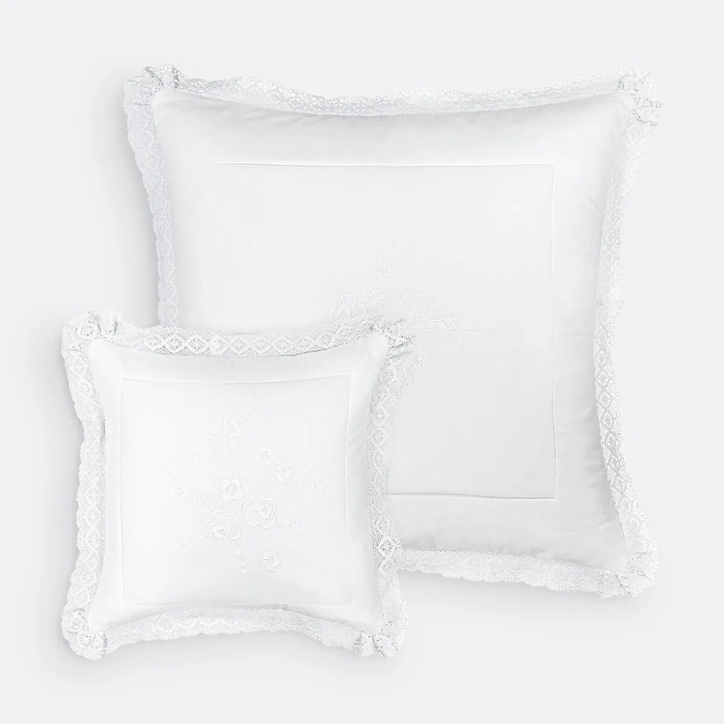 Geborduurde kussenhoes in katoen met volant, Oyena