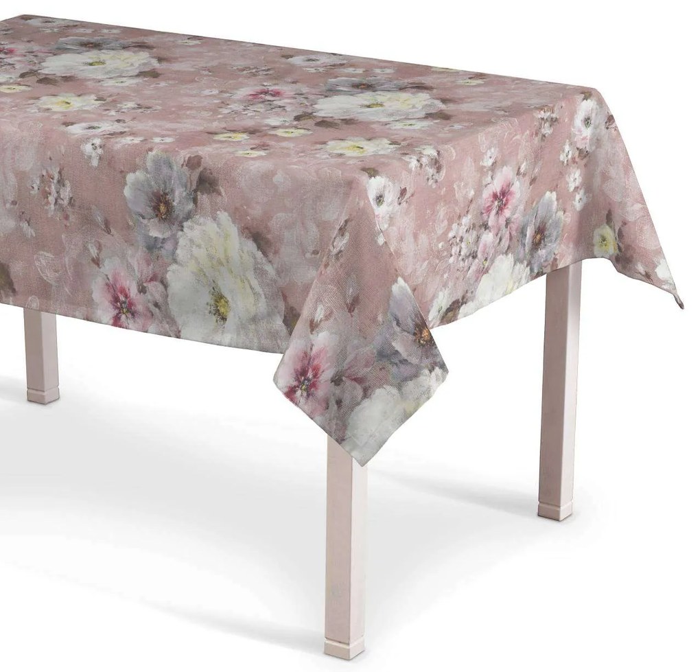 Dekoria Rechthoekig tafelkleed collectie Flowers roze 130 × 280 cm