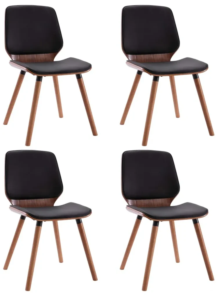 vidaXL Eetkamerstoelen 4 st kunstleer zwart