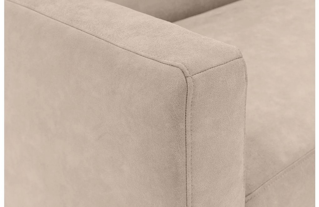 Goossens  Key West beige, micro leer, 2,5-zits, modern design met ligelement rechts