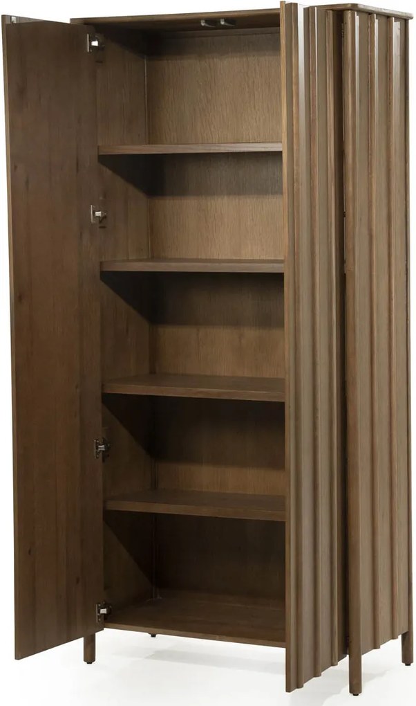 Hoge Wandkast Eikenhout Bruin - 102x47x210cm.